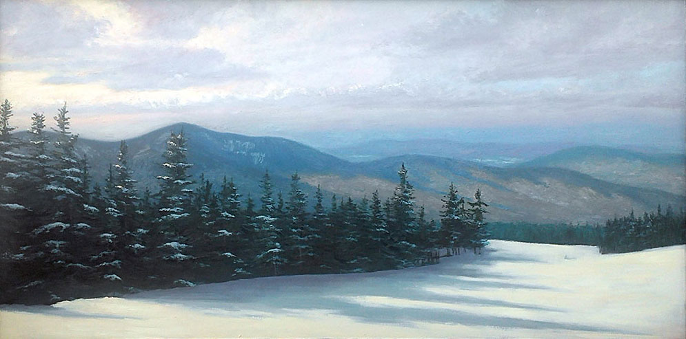 lone skiier painting